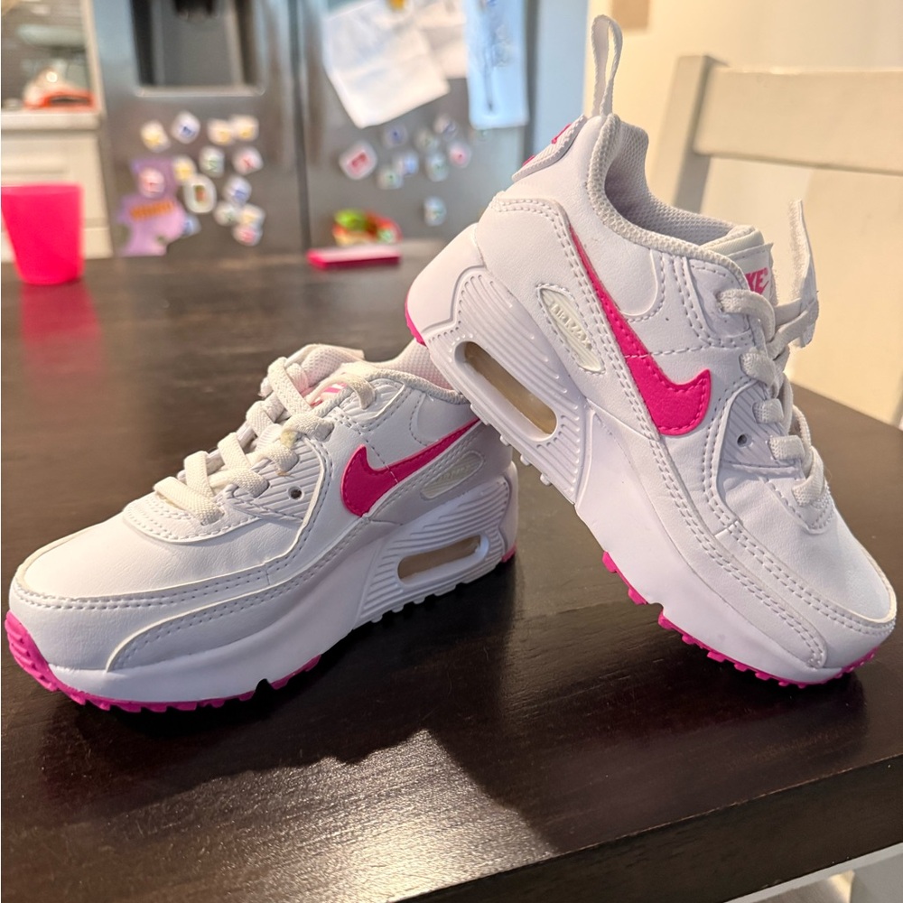 Nike Kids White and Pink Air Max Sneakers